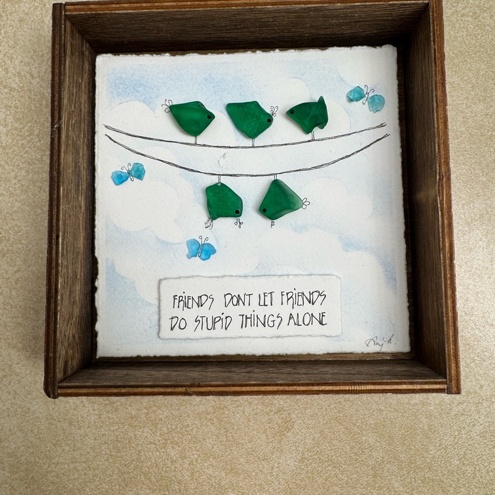 Framed Art with Green and Blue Accents